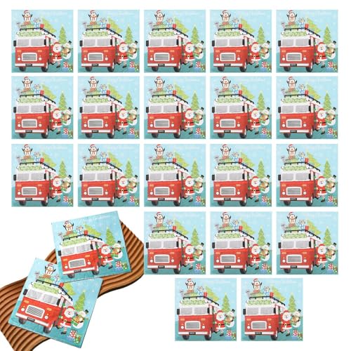 Toallas de papel navideñas,Toallas de papel de Navidad | Toallas de invitados Toalla decorativa | Toallas de vacaciones de 20 piezas, toallas de papel de invierno impresas por Santa Claus, c