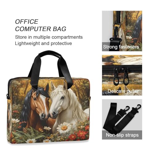 Maletín para laptop ALAZA con diseño de caballos miniatura 5