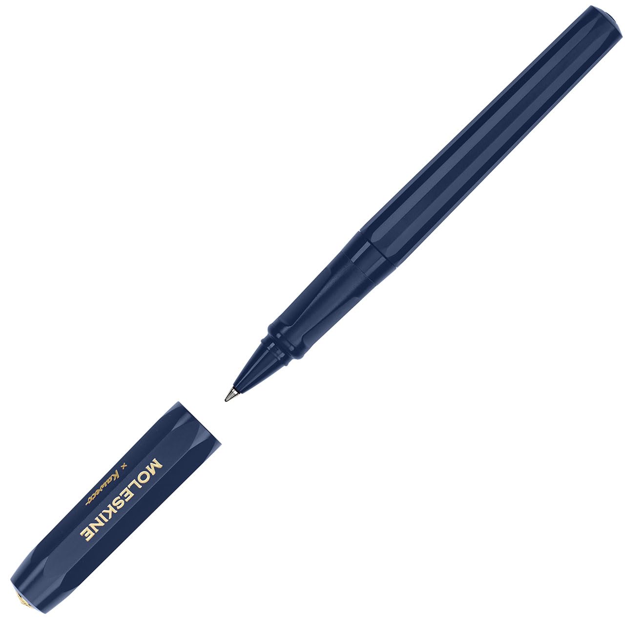 Moleskine x Kaweco Rollerball Refillable Pen in ABS plastic for Writers, Note-takers, Refill 0.7 mm with Black Ink Included, Color Blue, KAWROLLERPENBLUE