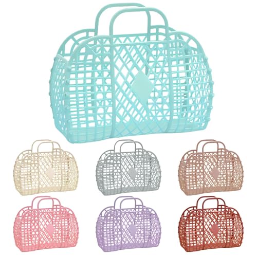 Ruilonghai Mädchen Jelly Bag - Tragbarer Retro-Geleekorb Für n | Ausgehöhlter Gelee-Korb, Tragbarer Blumenkorb, Badezimmertasche, Einkaufstasche, Geschenktasche Für Babypartys
