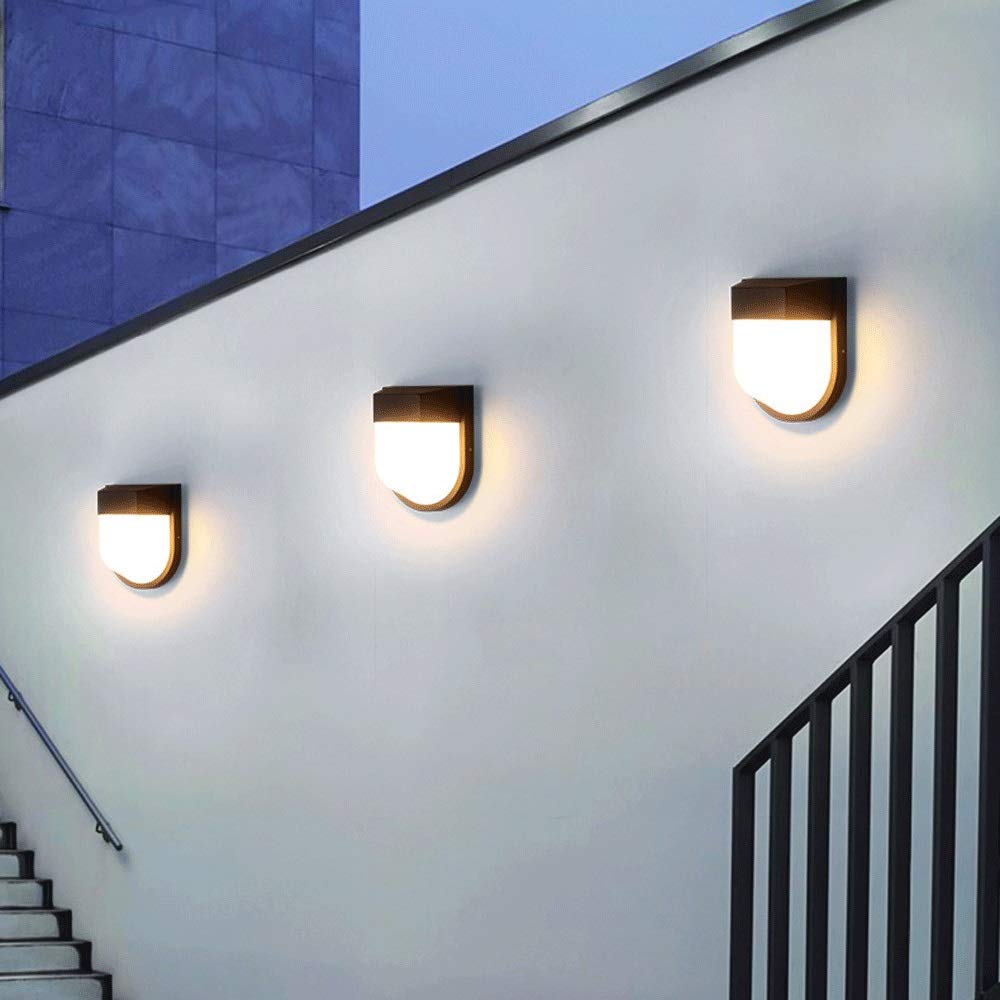 YSJNGF Led IP65 Wodoodporny Aluminiowy kinkiet zewnętrzny górę w dół do patio, ogrodu, przedpokoju, balkonu, werandy (ciepły biały) [klasa energetyczna A+]