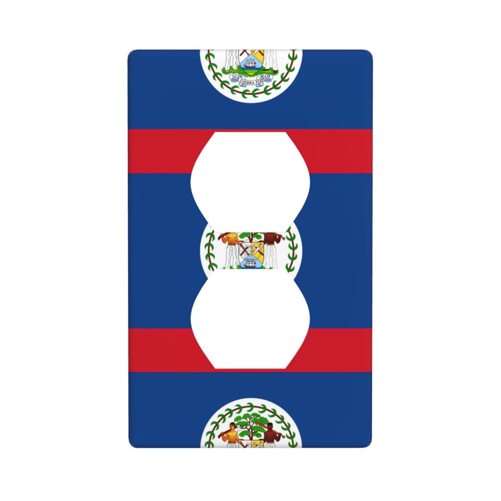 Belize Flag Unbreakable Polycarbonate Switch Plate-1 Gang Screwless Wall Plate for Home Office