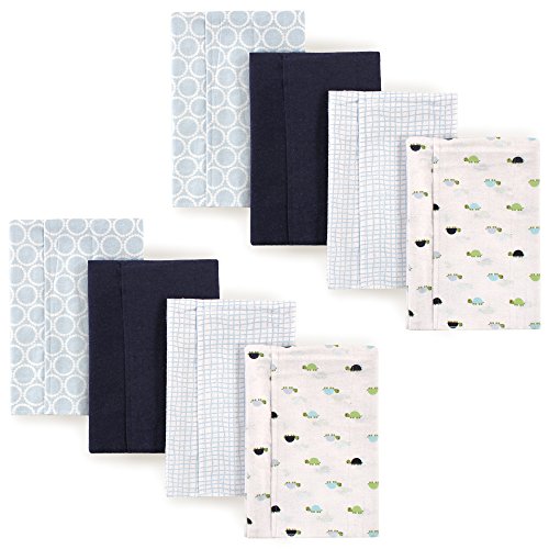 Image of Luvable Friends Layered Flannel Burp Cloths, 8 Pack, Turtles