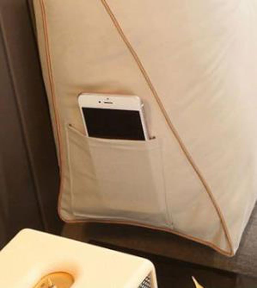 Almohada de cabecera de tamaño king con cuña para respaldo, cojín de posicionamiento, espuma triturada suave, funda extraíble para cama, sofá, reposo, libro, lectura, dormitorio, soporte lumbar