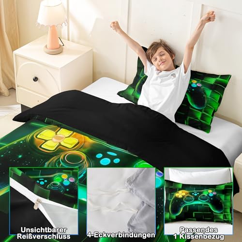 Homewish Kinder Gamer Gaming Geometric Videospiele Bettwäsche 155x220 – Ansicht 6