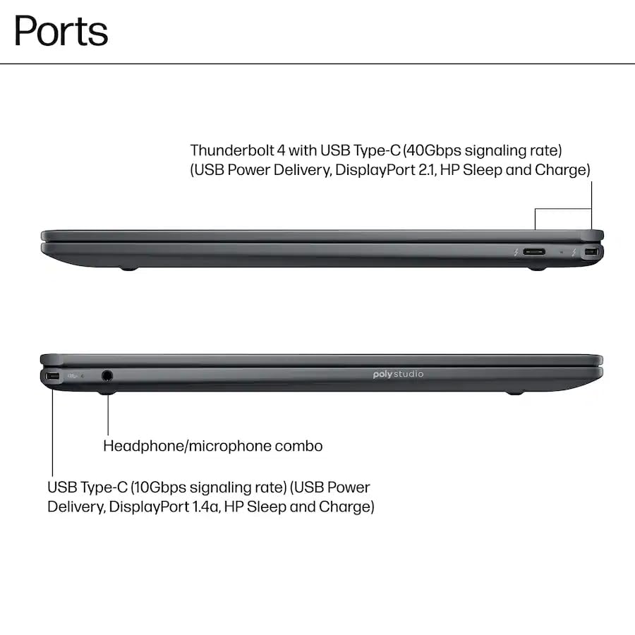 Image of HP OmniBook Ultra Flip 2-in-1 Laptop 14.0 inch Touchscreen 2.8K Display | Intel Ultra 7-256V, 16GB LPDDR5, 2TB PCIe SSD, Backlit KB, Fingerprint, 2 Thunderbolt 4, Win 11 Pro W /DKZ USB Port Expander