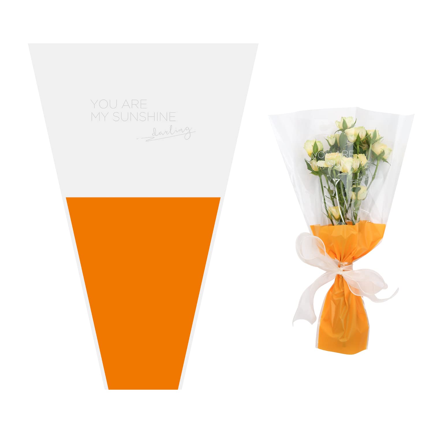Photo 1 of 2 QTY Mother's Day flowers gift waterproof packaging plastic wrapping paper 30 pieces/bag ?010? (yellow)