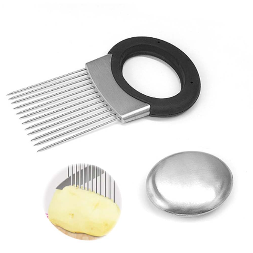 Stainless Steel Onion Slicer 2025 Upgraded Onion Holder for Slicing Kitchen Gadgets Vegetable Chopper for Lemon Potato and