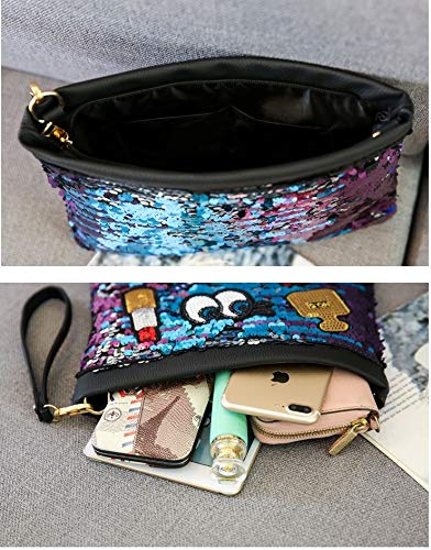 Image of MOCA Women's Stylish Trendy Elegant PU Sequins Mobile crossbody Clutch wallet Sling Shoulder Messenger bags for casual party evening ( Pinkish White )