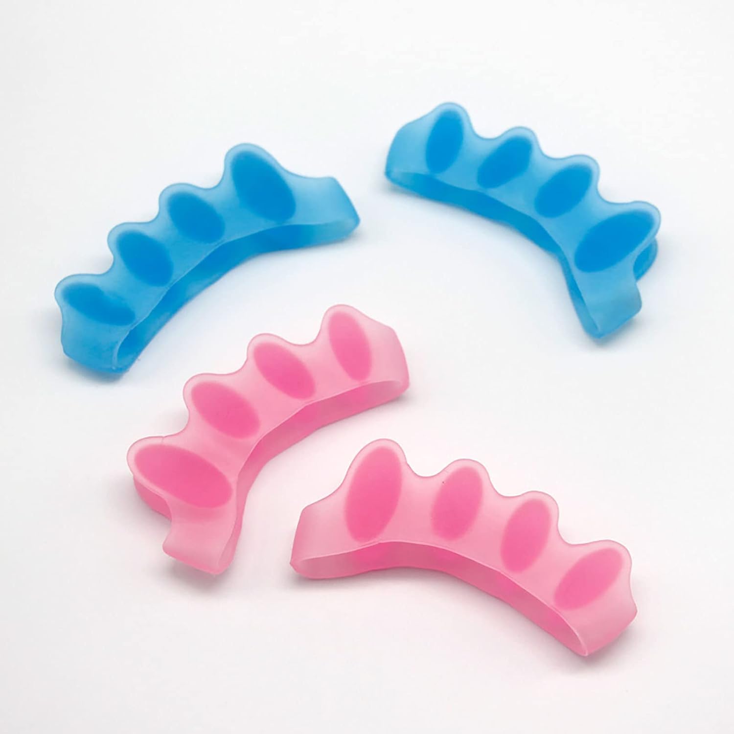 Gel Toe Separators 2 Pairs - Toe Separators Hallux Valgus Big Toe Separators Straightener, Orthopedic Bunion Relief Day & Overnight Support (Blue)