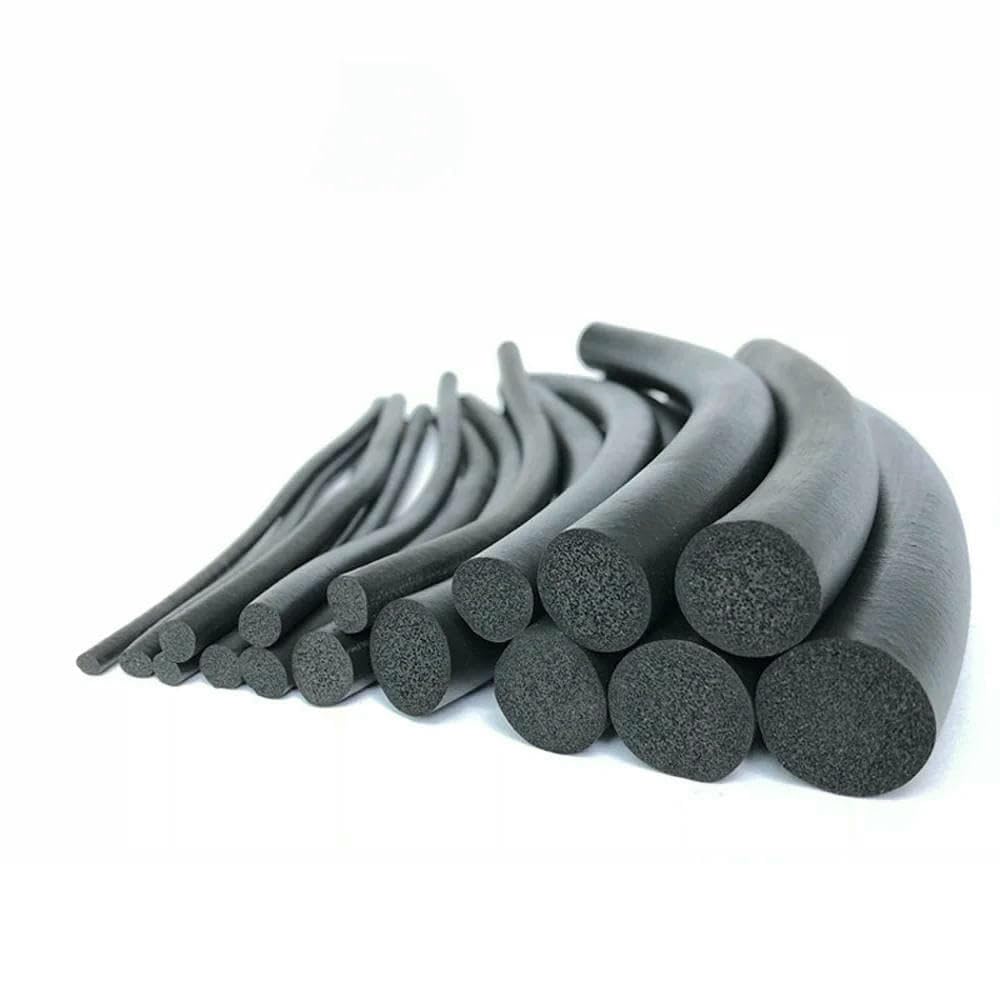 Joint de panneau en caoutchouc mousse EPDM noir, fil éponge rond, diamètre 2-20 mm, 1 mètre