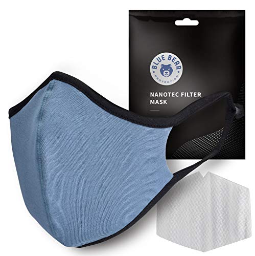 BLUE BEAR PROTECTION ProSport Adult Face Mask W/ Filter, Breathable face mask W/ Filter, Breathable Face Mask Reusable, ProSport Face Mask, Face Mask Reusable Breathable, Blue Adult