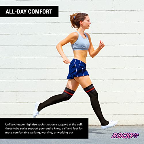 Women's Knee High Tube Socks (3 Pack) Size 9-10-13-18, White, Black, Gray4