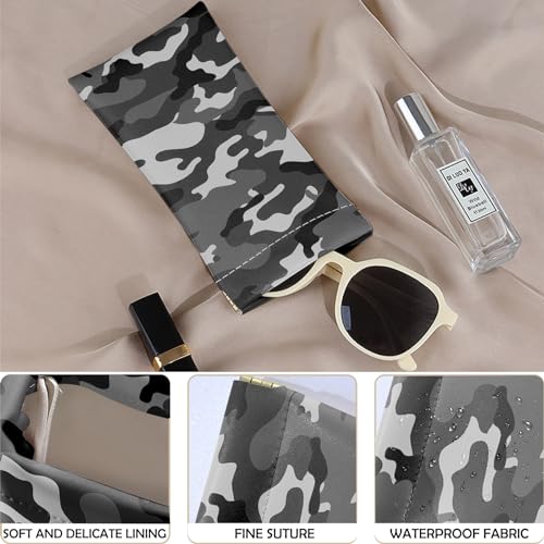 Image of 2 PCS Glasses Eyeglass Sunglasses Case Pouch Soft PU Leather Cute Aesthetic with Cleaning Cloth for Boys Men Man