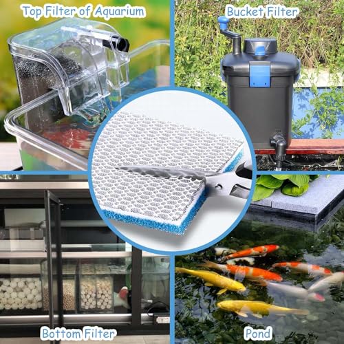 Image of Jainsons Pet Products Aquarium Filter Media, High Density Honeycomb Grid 8-Layer Filter Pads For Fish Tank Filter Reusable Filter Cotton Sponge Pad Accessories For Fish Tank Pond (50 *40*2 Cm 1PCS)