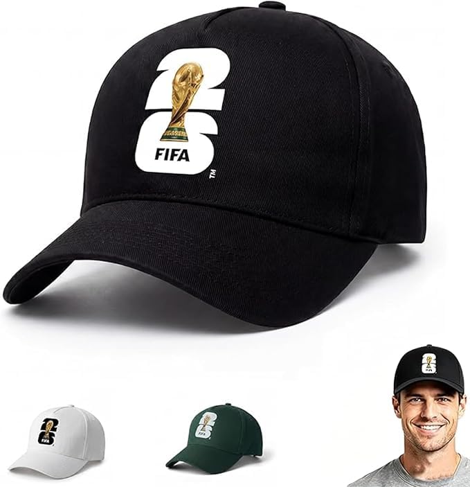 2026 World FIFA Cup Official Baseball Cap for Men Women Adjustable Soccer Hat Cotton Breathable Unisex for Outdoor Sports and Game Day Black