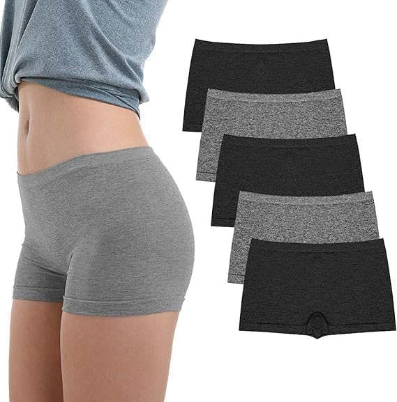SunFlux® Womens Boxer Shorts Cotton Boyshort Panties for Under Dresses Ladies Underwear Shorts 3 Pack-image-27