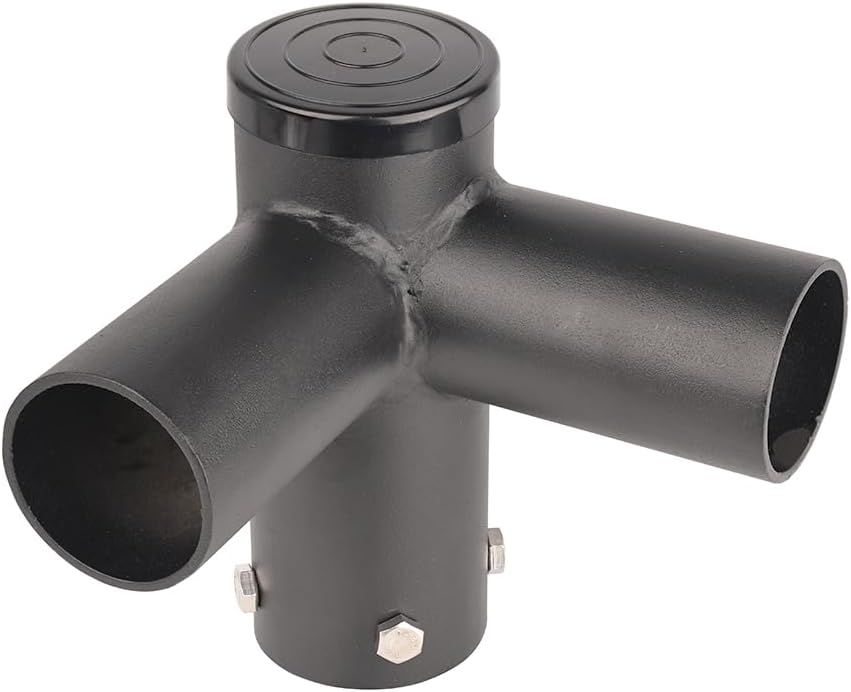 Double 90° Horizontal Tenon Adaptor Twin Spoke Bracket 90 Degree Arms Pole Top Mount for Outdoor Area Light Fixture Mounting with Slip Fitter Mount 2-3/8inch