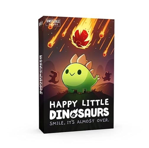 Unstable Games Happy Little Dinosaurs Board Game - Funny Card Game for Adults and Kids - Family Board Games for 2-4 Players, Ages 8 and Up, From the Creators of Unstable Unicorns and Here to Slay - Base Game