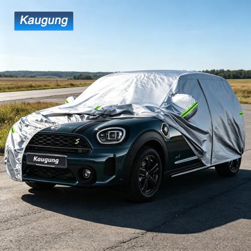 Image of Kaugung Car Cover Custom Fit for Mini Countryman (2010-2026), 6 Layers Waterproof All Weather for Automobiles Full Exterior Cover Rain Sun Snow Protector with Door Zipper. Silver