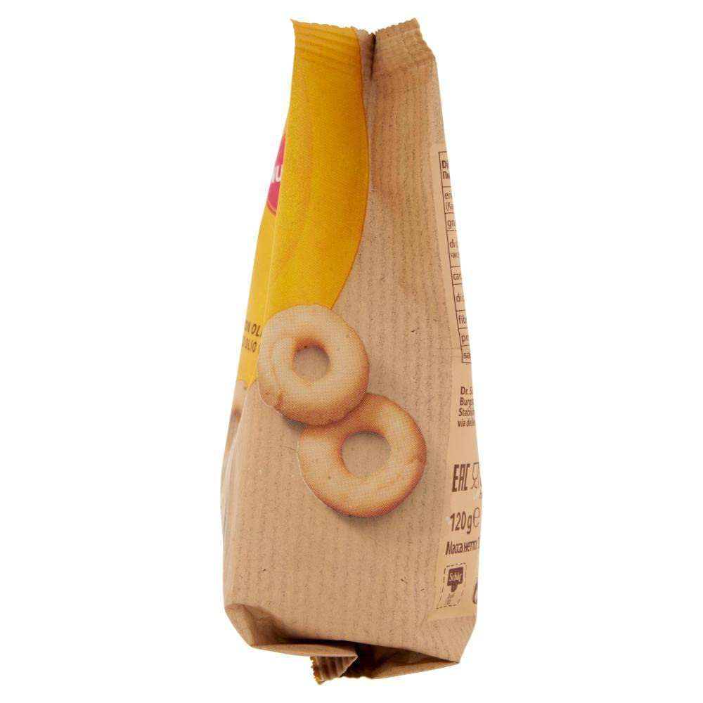 6x Schär Gluten Free Taralli mit Nativem Olivenöl Extra und Sonnenblumenöl Salziger Snack Glutenfrei 120g Beutel Perfekter Aperitif-Snack