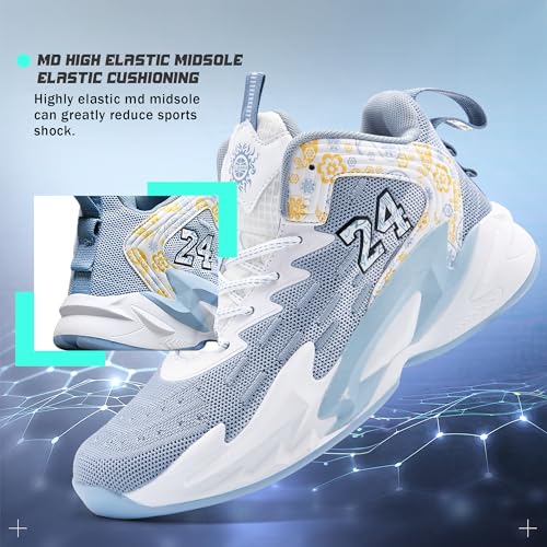Image of Men's Basketball Shoes Fashionable Breathable Anti Slip Sports Shoes Outdoor Running Fitness Training Shoes