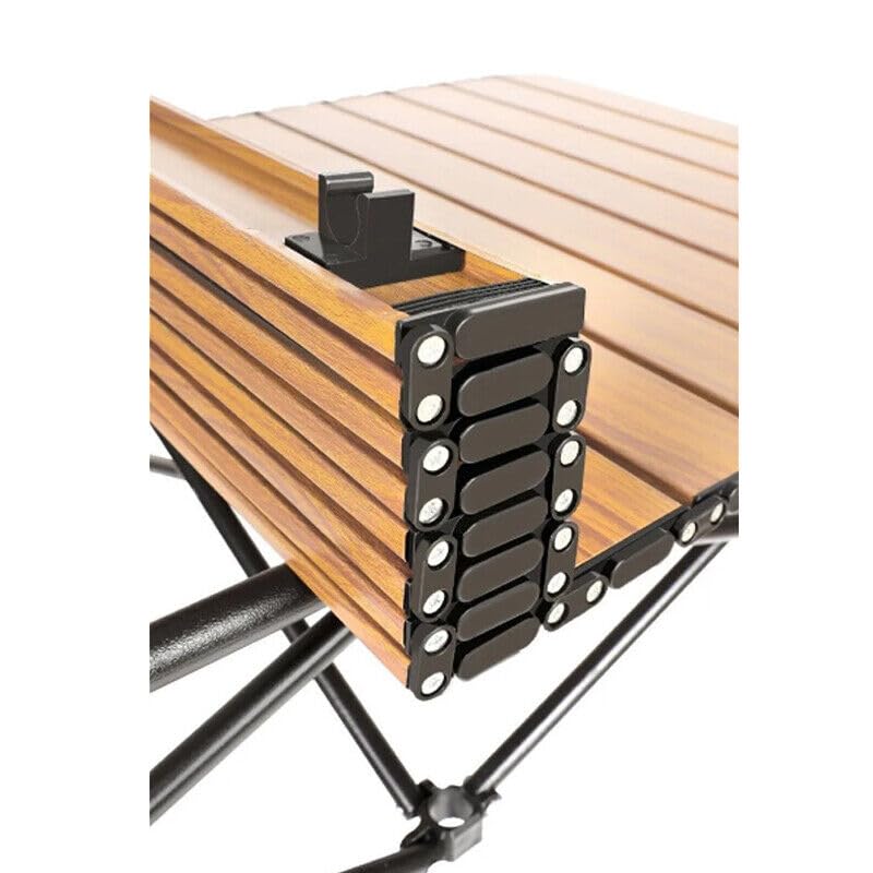 Tavolo Pieghevole Richiudibile da Campeggio, Leggero e Portatile, per Picnic, con Custodia, Tavolino Compatto con Borsa di Trasporto, 93x55x55 cm, in Legno, per Picnic Spiaggia Campeggio Pesca Viaggi