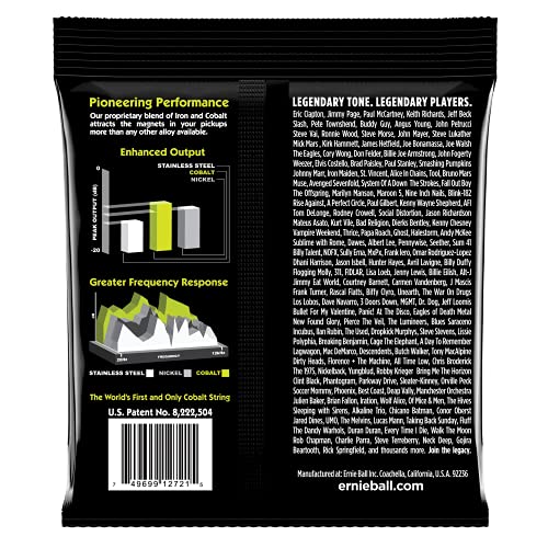 Ernie Ball Regular Slinky Cobalt Cordes pour guitare électrique, calibre 10-46 - Les Beatles, Paul McCartney, John Lennon, RIngo Starr, George Harrison Ernie Ball Regular Slinky Cobalt Cordes pour guitare électrique, calibre 10-46 – Image 3