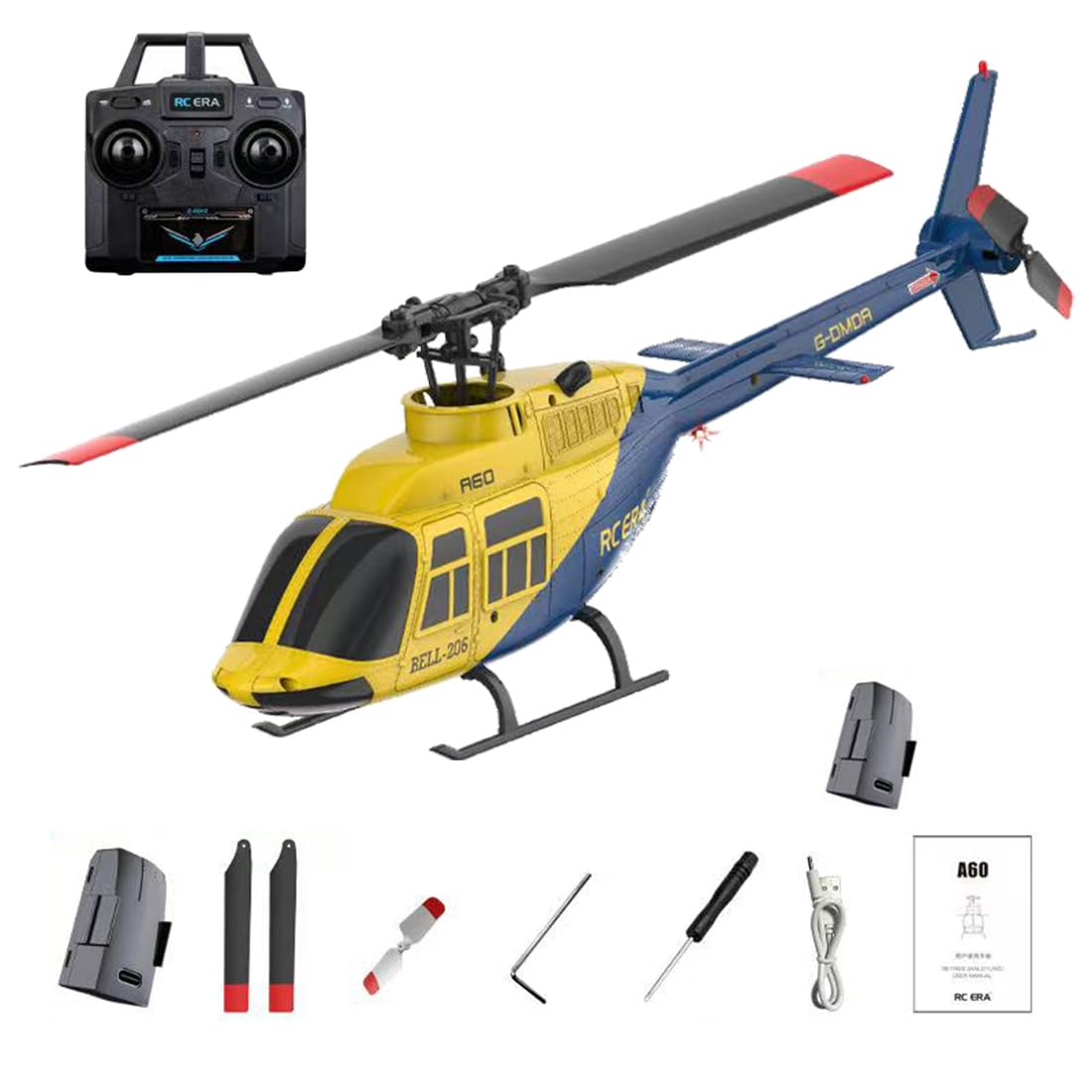 RC ERA Bell 206 ヘリコプター 1:42 RTF RC ERA A60 Bell 206 Helicóptero RC para adultos, helicóptero RC