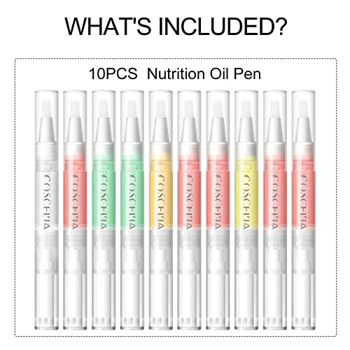 Coscelia Cuticle Oil Pen With 10Pcs For Nail Care, Gel Nail Oil Pen, Nail Nourishment Polish With Nutrition Moisturized Gel Nail Polish Repair Pen For Gel Nail Nature Nail Daily Use Nutrition Oil Pen #TOP2