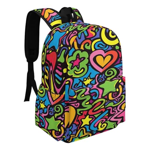 Doodles And Lines Printed Backpack Water-Resistant Pack Stylish Bag Lightweight Travel Backpack2