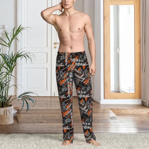 Pajama Pants Men - Letters Skateboard Graffiti Men's Pajama Bottoms, Mens Cotton Pajama Pants2