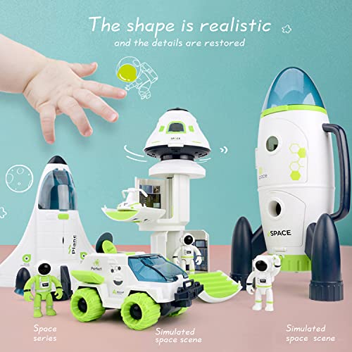 TOYOCO Rocket Ship Space Shuttle Toy, Spaceship for Kids with Lights and Sound, Spaceship Rocket Toys for Any Interstellar Mission Adventure, Spaceship Toys Playsets Birthday for 3 4 5 6 7 Year Boys