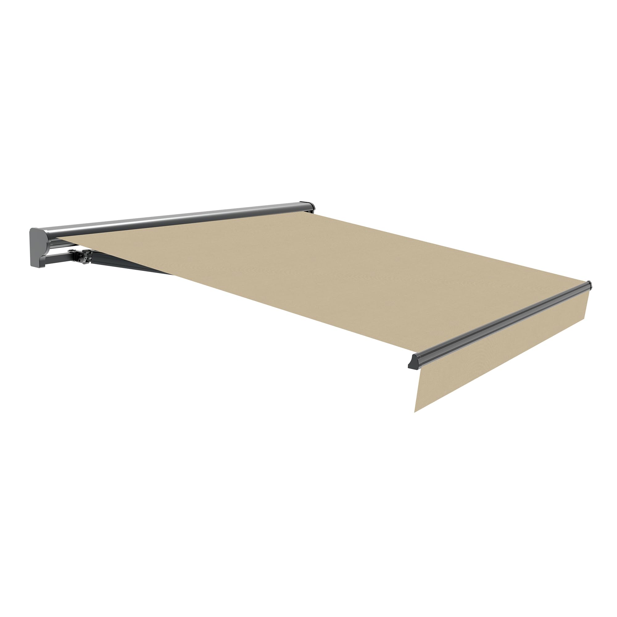 Wasabi - Motorised Awning Outdoor 4x3 Beige – Acrylic Canvas UV Sun Protection – Semi-Chest Anthracite Aluminium – Folding with Remote Control – Crank Included