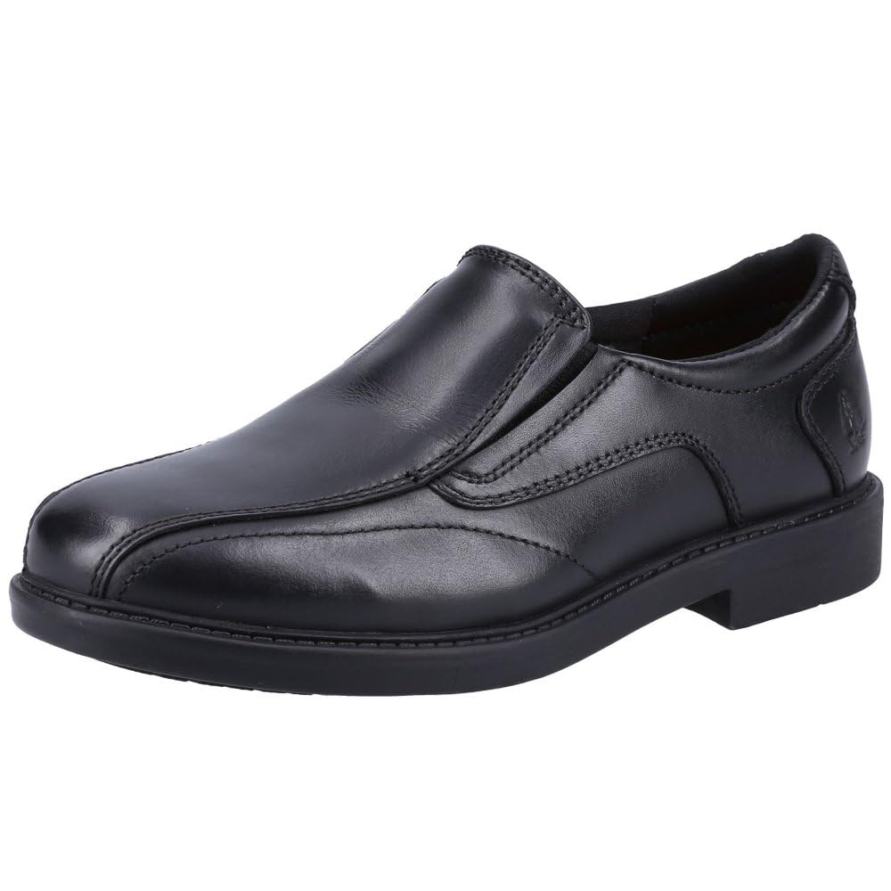 Hush Puppies Boy's Toby Senior School Uniform Shoe, Black, 7 UK