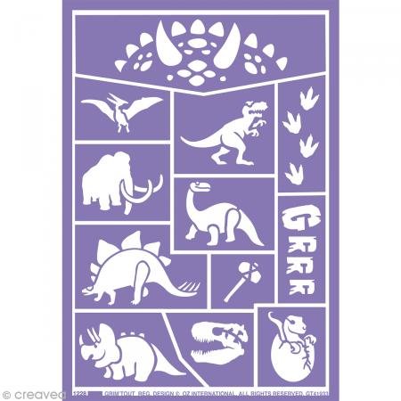 Grim'Tout Stencil da trucco, motivo dinosauri