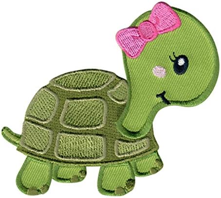 PatchMommy Girl Turtle Patch, Iron On / Sew On - Appliques for Kids Children