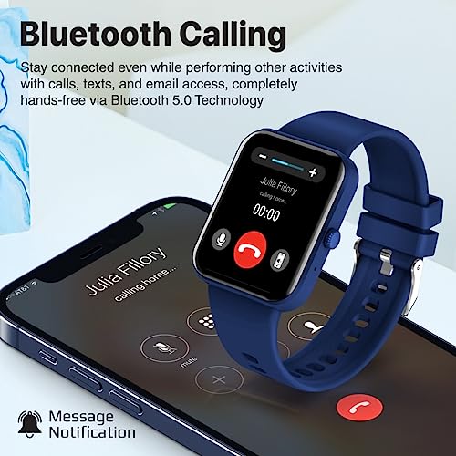Image of Promate Xwatch-B18 Fitness Smart Watch, 1.8 inch Display Bluetooth Calling, IP67 Water Resistant, Voice Assistant, 15 Days Battery Life, 27 Sports Modes, Real-time HR Monitor, 100+ Watch Faces (Blue)