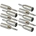 GLS Audio XLR Male to 1/4" Male TRS Adapter Gender Changer - XLR-M to 6.3mm Stereo Coupler Adapters - 10 PACK