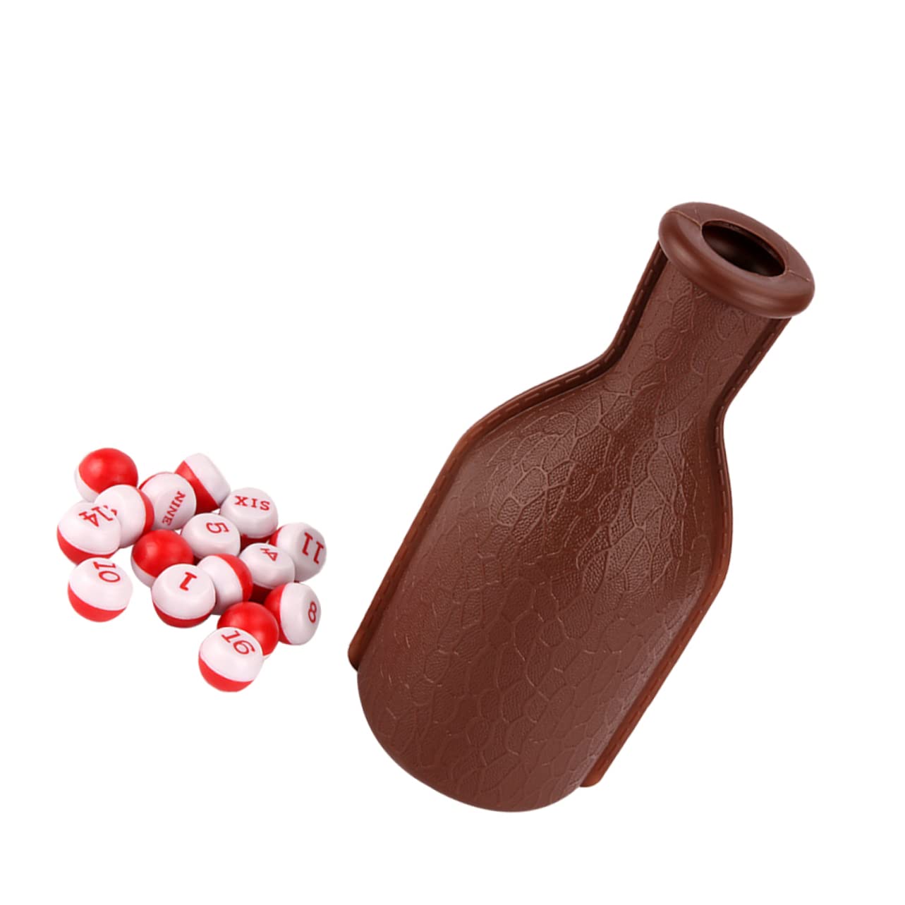 Anneome Billiard Shaker Bottle Set with Balls Snooker Pool Dice Accessory for Home Entertainment and Parties Plastic Design Brown