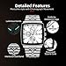 REWARD Quartz Mens Watch Classic Big Square Face Chronograph Waterproof Luminous Business Wrist Watch Man Silver-Tone