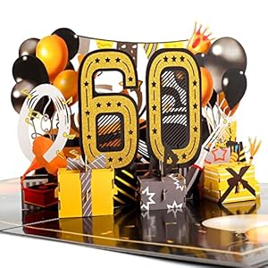 Menwings 3D Geburtstagskarte zum 60, PopUp Geburtstag Karte, Geburtstagskarten für Mädchen und Jungen, Happy Birthday…