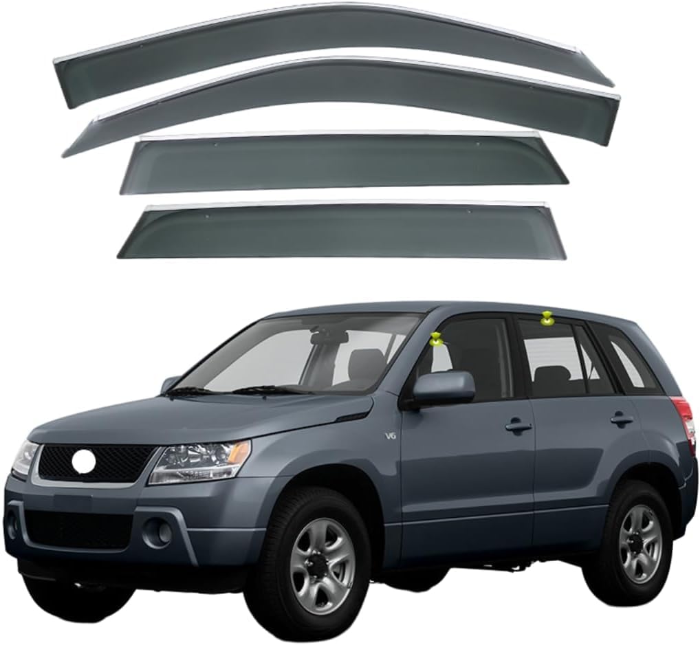 PANXUC Car Wind Deflectors for Suzuki Super Vitara MK3-JT 2005-2013, Side Window Wind Rain Deflector Window Visor Sun Rain Guard Smoke Guards