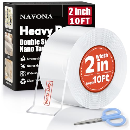 Navona 2In x 10Ft Double Sided Nano Tape, Heavy Duty