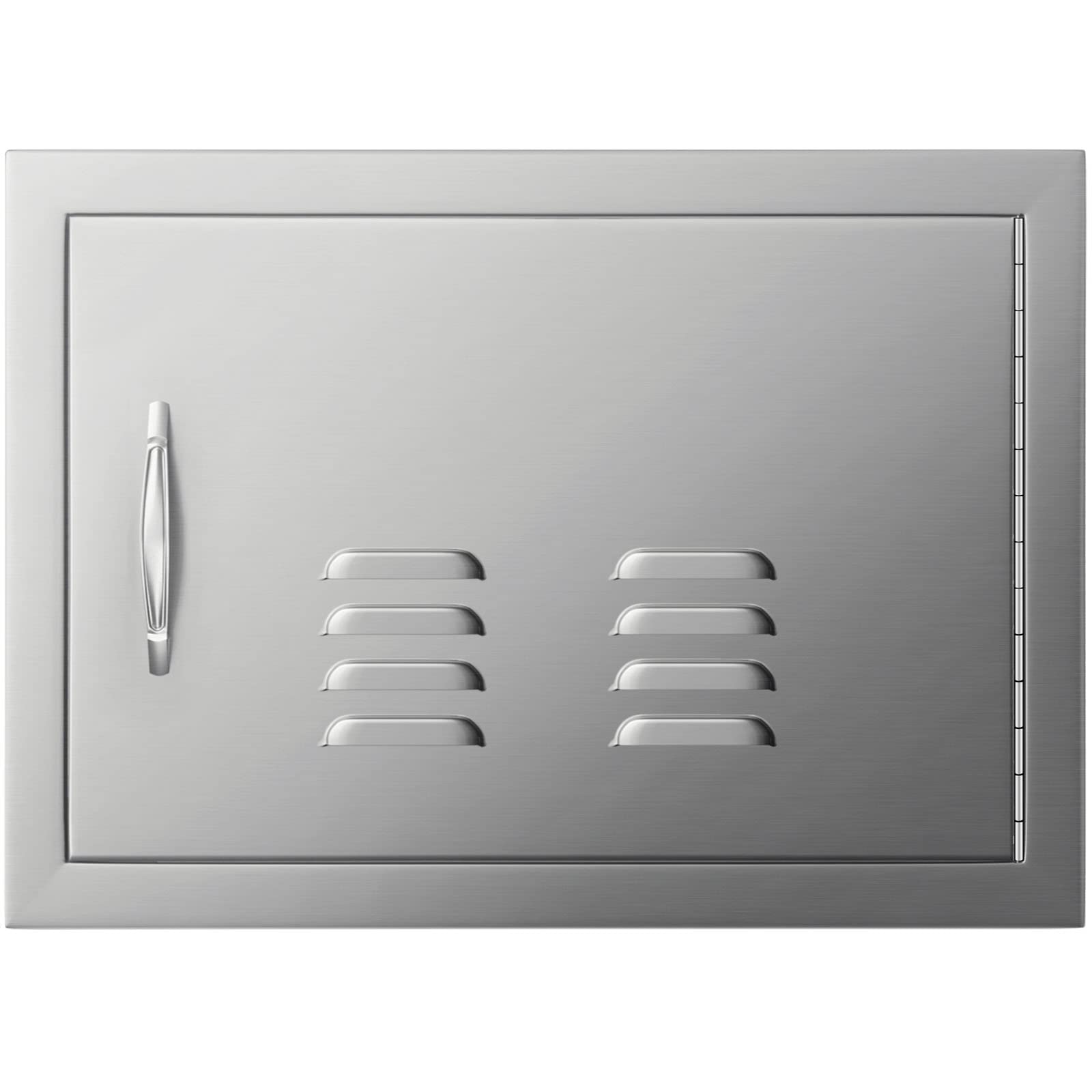 Mophorn 20W x 14H Inch BBQ Access Single Door with Vents Horizontal BBQ Island Door Stainless Steel Outdoor Kitchen Doors for Commercial BBQ Grid