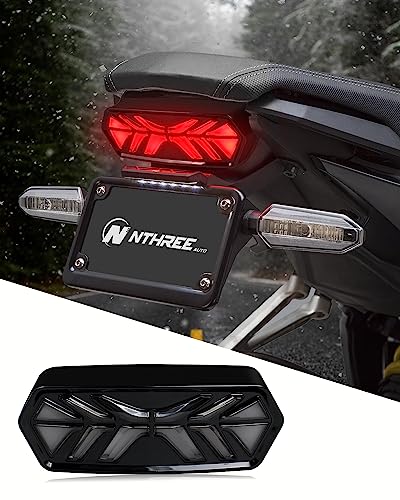 Image of LED Brake Tail Light Motorcycl Turn Signals for Honda Grom MSX125 CB650F | Taillight SMD 4-in-1 brake /turn /DRL, flowing amber sequential, flash relay included, for Honda CB650R CBR650F CTX700N