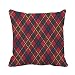 Tiro de la Almohada Cubierta Azul a Cuadros Verde Rojo clásico tartán Cheque escocés Abstracto 18x18 Pulgadas Funda de Almohada casera Decorativa Cuadrada Caja de Almohada cojín Cubierta
