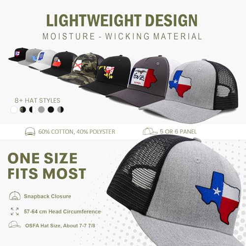 Image of International Tie State Hat for Men and Women, Adjustable Snapback Trucker Baseball Cap with Embroidered Patch