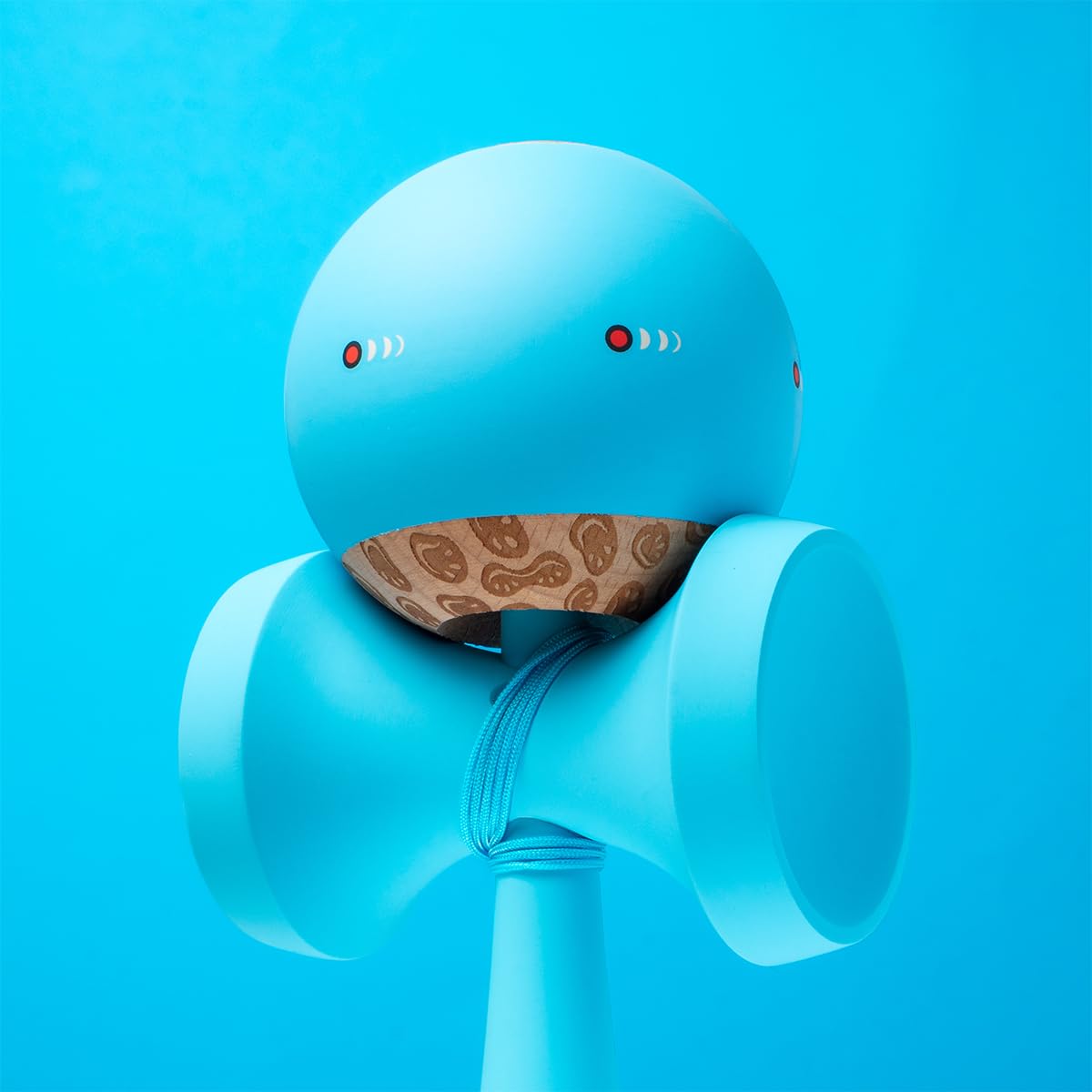 KROM Kendama KOLOR Azul – Kendama con Revestimiento de Goma, 2GOOD Shape, Arce Ken & Haya Tama