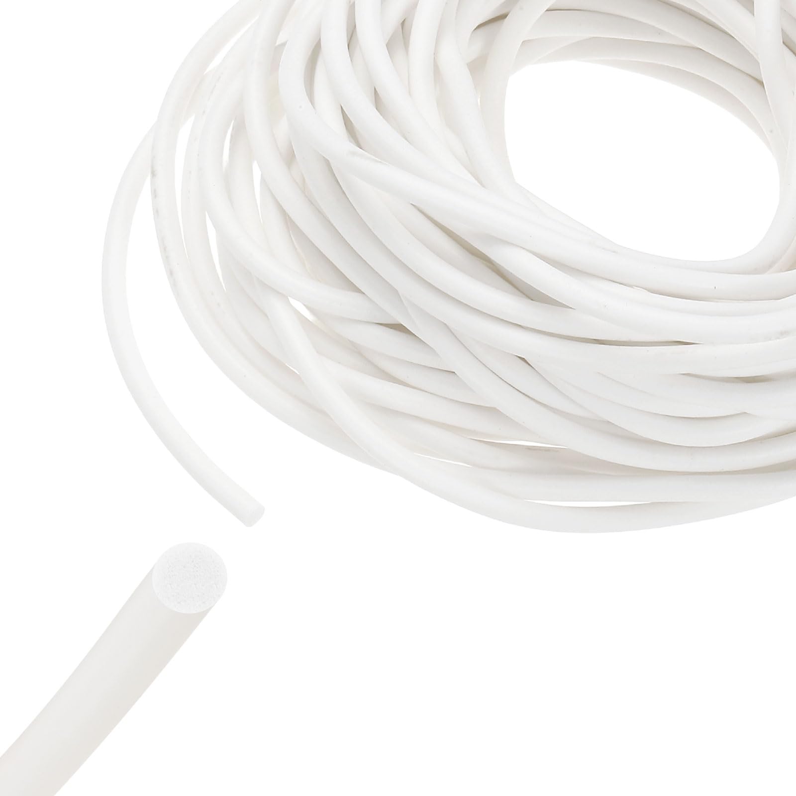 sourcing map Backer Rod 4mm x 12m Silicone Rubber Foam Caulk Saver, Weather Strip Seal for Sealing Concrete Gaps, Expansion Joints, Crack Filling, Doors, Windows, White